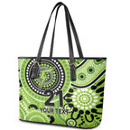 Thunder Cricket Custom Leather Tote Bag Australian Aboriginal