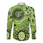 Thunder Cricket Custom Long Sleeve Button Shirt Australian Aboriginal