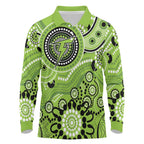 Thunder Cricket Custom Long Sleeve Polo Shirt Australian Aboriginal