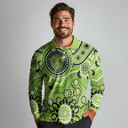 Thunder Cricket Custom Long Sleeve Polo Shirt Australian Aboriginal