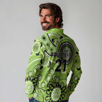 Thunder Cricket Custom Long Sleeve Polo Shirt Australian Aboriginal