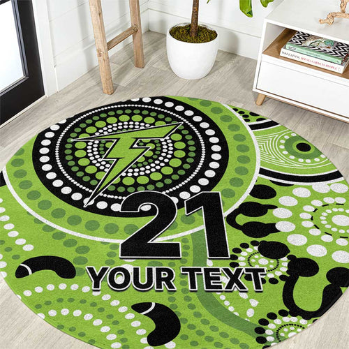 Thunder Cricket Custom Round Carpet Australian Aboriginal
