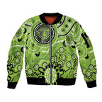 Thunder Cricket Custom Sleeve Zip Bomber Jacket Australian Aboriginal