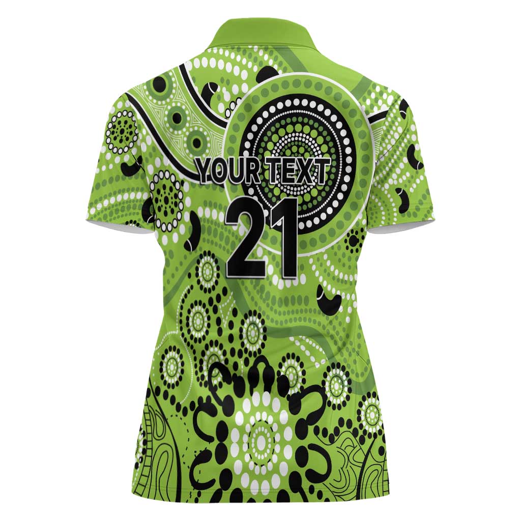 Thunder Cricket Custom Women Polo Shirt Australian Aboriginal