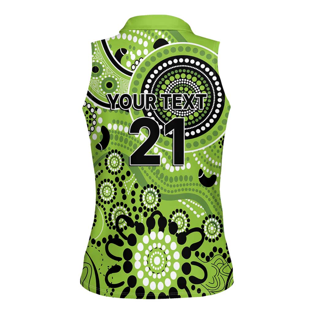 Thunder Cricket Custom Women Sleeveless Polo Shirt Australian Aboriginal