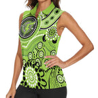 Thunder Cricket Custom Women Sleeveless Polo Shirt Australian Aboriginal