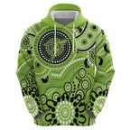 Thunder Cricket Custom Zip Hoodie Australian Aboriginal