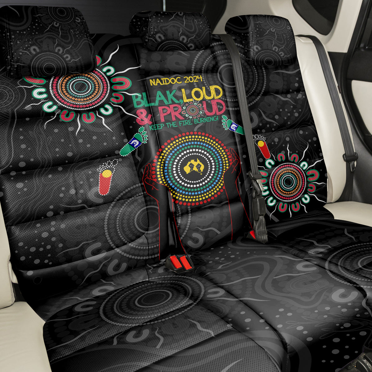 Blak Loud and Proud NAIDOC 2024 Back Car Seat Cover Indigenous Aboriginal