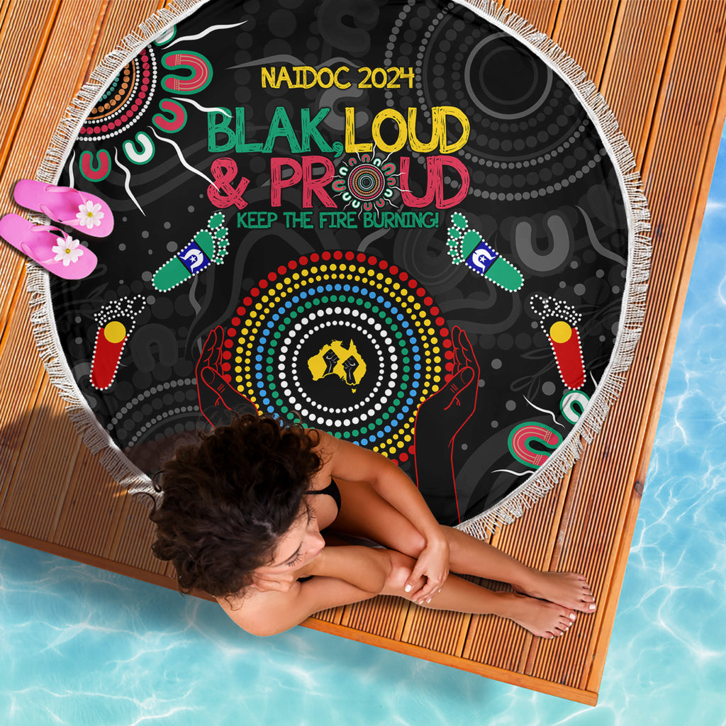 Blak Loud and Proud NAIDOC 2024 Beach Blanket Indigenous Aboriginal