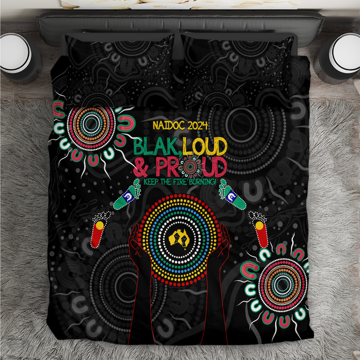 Blak Loud and Proud NAIDOC 2024 Bedding Set Indigenous Aboriginal
