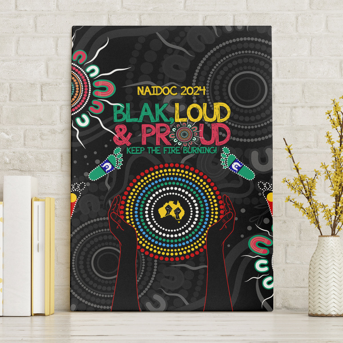 Blak Loud and Proud NAIDOC 2024 Canvas Wall Art Indigenous Aboriginal