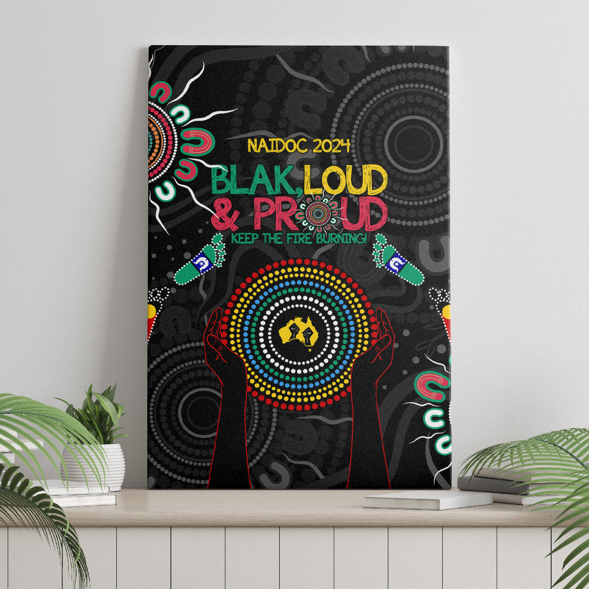 Blak Loud and Proud NAIDOC 2024 Canvas Wall Art Indigenous Aboriginal