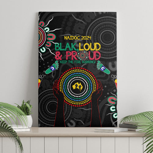 Blak Loud and Proud NAIDOC 2024 Canvas Wall Art Indigenous Aboriginal