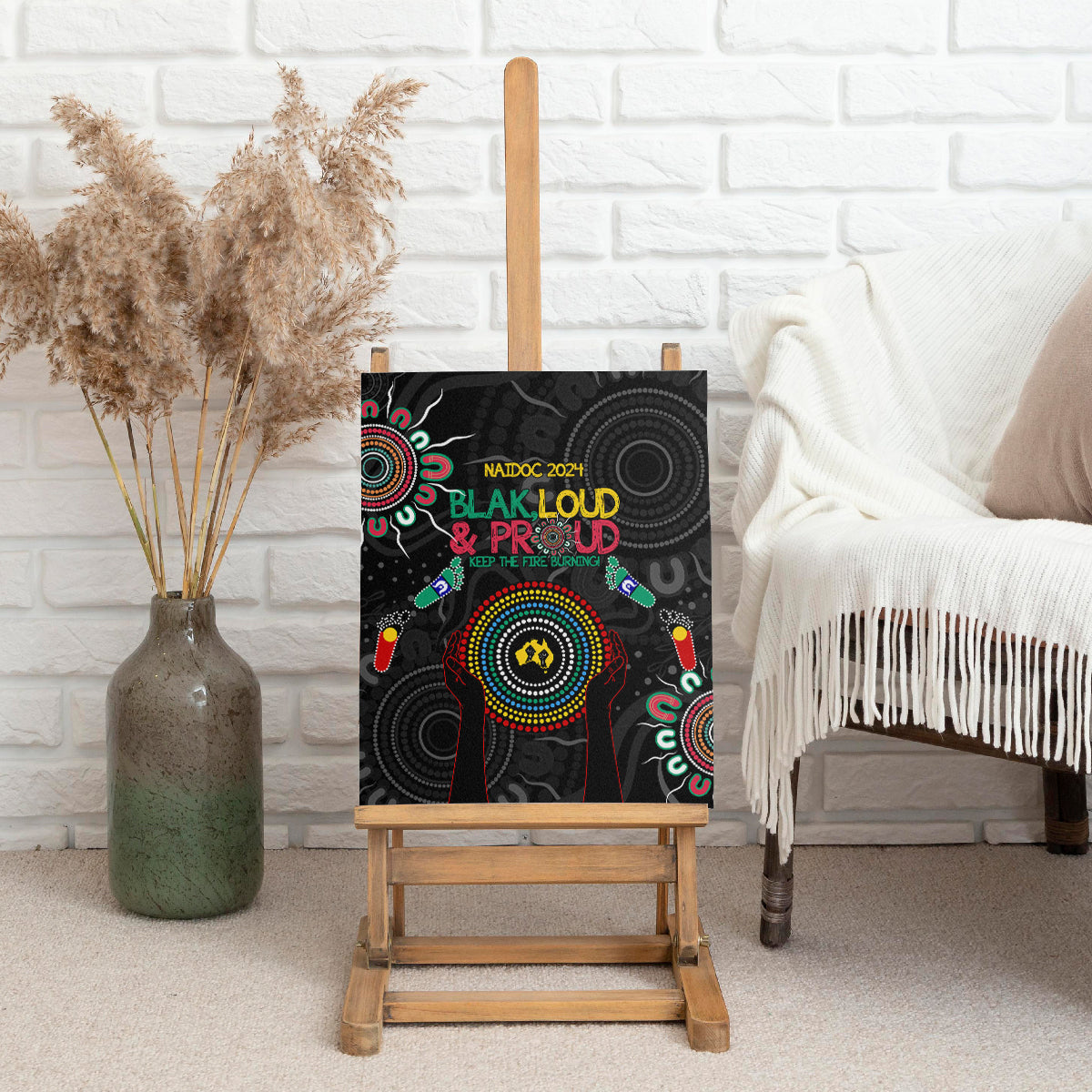 Blak Loud and Proud NAIDOC 2024 Canvas Wall Art Indigenous Aboriginal