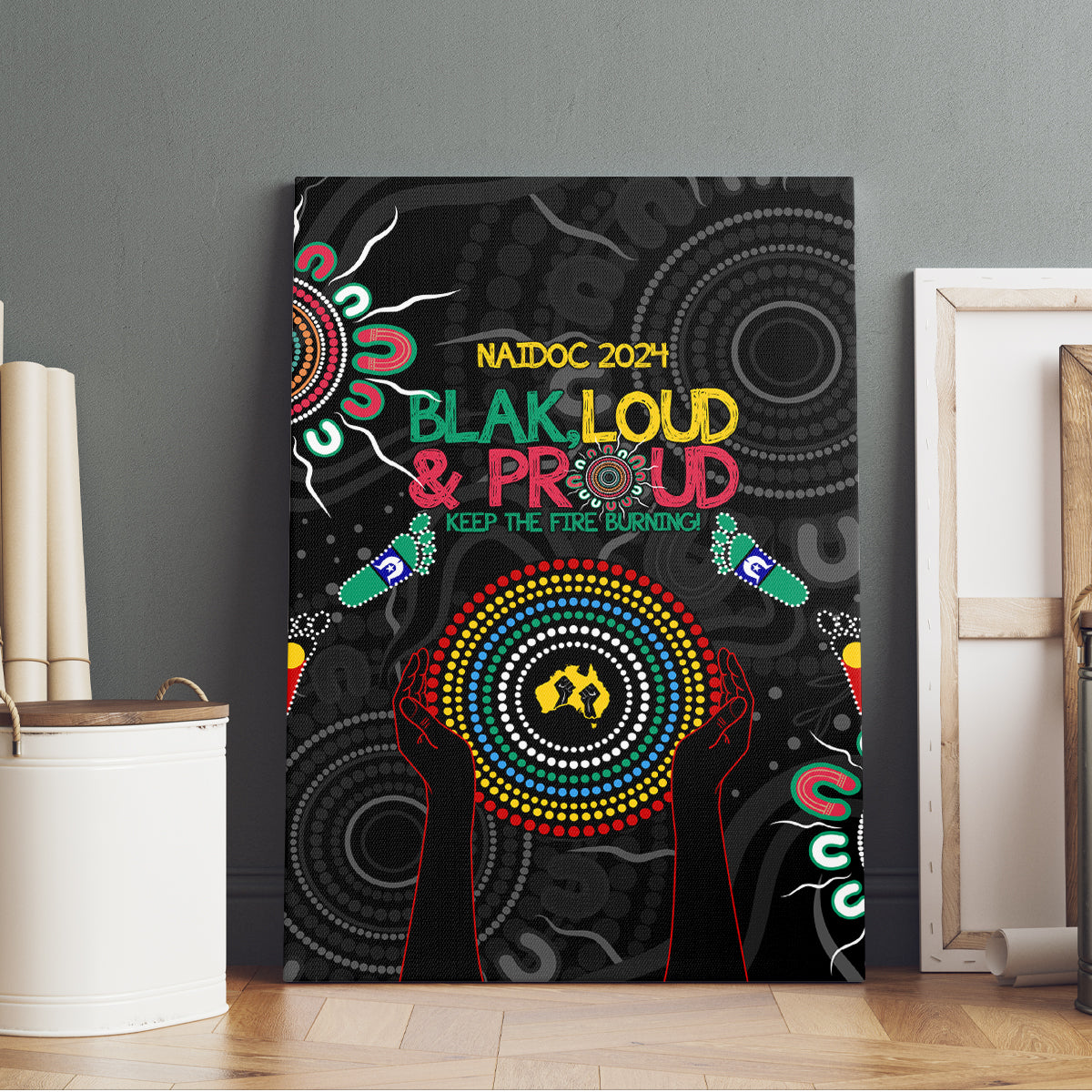 Blak Loud and Proud NAIDOC 2024 Canvas Wall Art Indigenous Aboriginal
