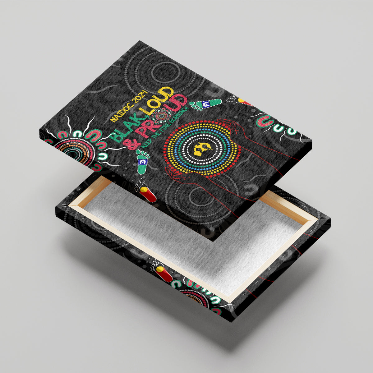 Blak Loud and Proud NAIDOC 2024 Canvas Wall Art Indigenous Aboriginal
