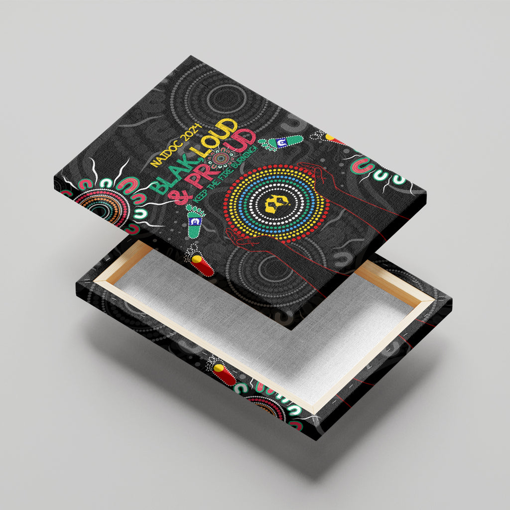 Blak Loud and Proud NAIDOC 2024 Canvas Wall Art Indigenous Aboriginal