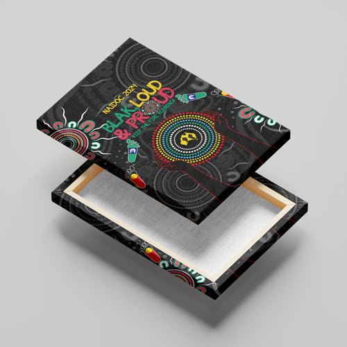 Blak Loud and Proud NAIDOC 2024 Canvas Wall Art Indigenous Aboriginal