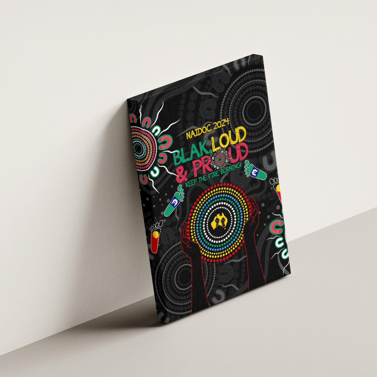 Blak Loud and Proud NAIDOC 2024 Canvas Wall Art Indigenous Aboriginal