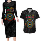 Blak Loud and Proud NAIDOC 2024 Couples Matching Long Sleeve Bodycon Dress and Hawaiian Shirt Indigenous Aboriginal