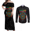 Blak Loud and Proud NAIDOC 2024 Couples Matching Off Shoulder Maxi Dress and Long Sleeve Button Shirt Indigenous Aboriginal