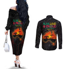 Blak Loud and Proud NAIDOC 2024 Couples Matching Off The Shoulder Long Sleeve Dress and Long Sleeve Button Shirt Indigenous Aboriginal