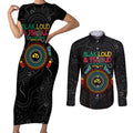Blak Loud and Proud NAIDOC 2024 Couples Matching Short Sleeve Bodycon Dress and Long Sleeve Button Shirt Indigenous Aboriginal