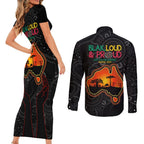 Blak Loud and Proud NAIDOC 2024 Couples Matching Short Sleeve Bodycon Dress and Long Sleeve Button Shirt Indigenous Aboriginal