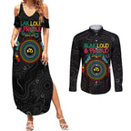 Blak Loud and Proud NAIDOC 2024 Couples Matching Summer Maxi Dress and Long Sleeve Button Shirt Indigenous Aboriginal