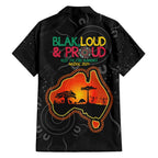 Blak Loud and Proud NAIDOC 2024 Family Matching Off Shoulder Maxi Dress and Hawaiian Shirt Indigenous Aboriginal