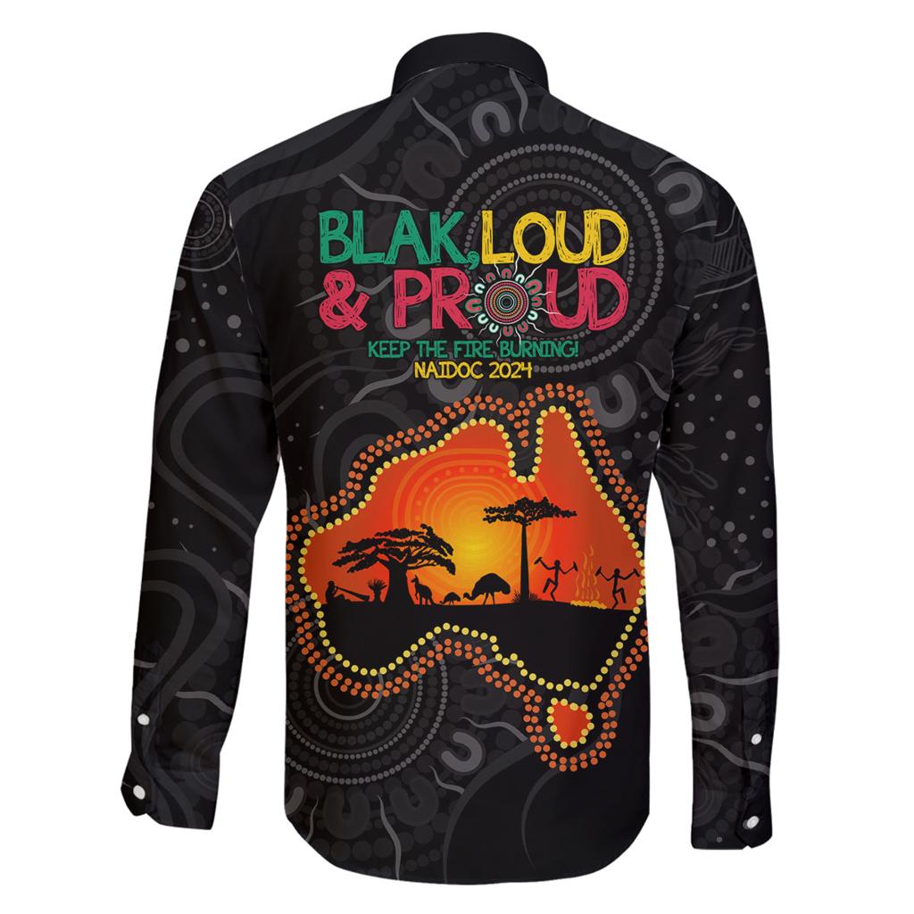 Blak Loud and Proud NAIDOC 2024 Family Matching Off Shoulder Maxi Dress and Hawaiian Shirt Indigenous Aboriginal