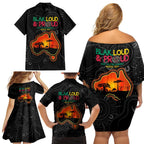 Blak Loud and Proud NAIDOC 2024 Family Matching Off Shoulder Short Dress and Hawaiian Shirt Indigenous Aboriginal