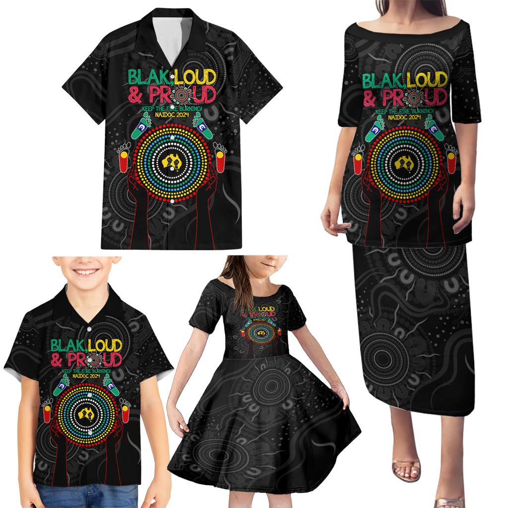 Blak Loud and Proud NAIDOC 2024 Family Matching Puletasi and Hawaiian Shirt Indigenous Aboriginal