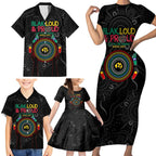 Blak Loud and Proud NAIDOC 2024 Family Matching Short Sleeve Bodycon Dress and Hawaiian Shirt Indigenous Aboriginal