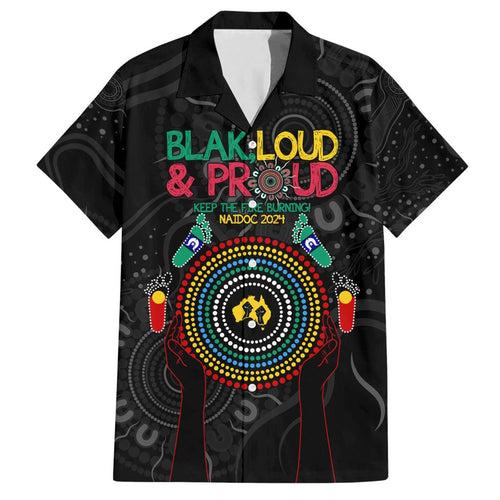 Blak Loud and Proud NAIDOC 2024 Family Matching Short Sleeve Bodycon Dress and Hawaiian Shirt Indigenous Aboriginal