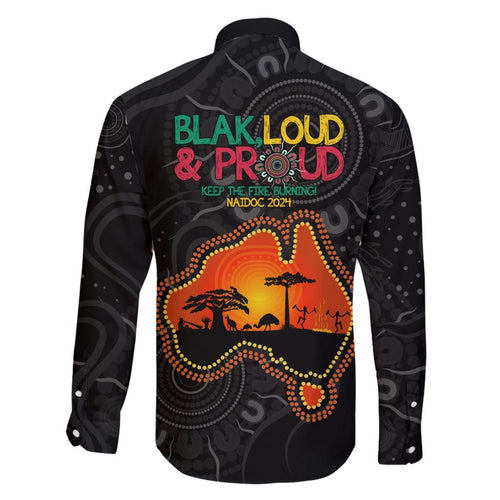 Blak Loud and Proud NAIDOC 2024 Family Matching Short Sleeve Bodycon Dress and Hawaiian Shirt Indigenous Aboriginal