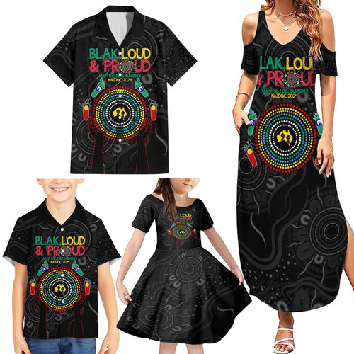 Blak Loud and Proud NAIDOC 2024 Family Matching Summer Maxi Dress and Hawaiian Shirt Indigenous Aboriginal