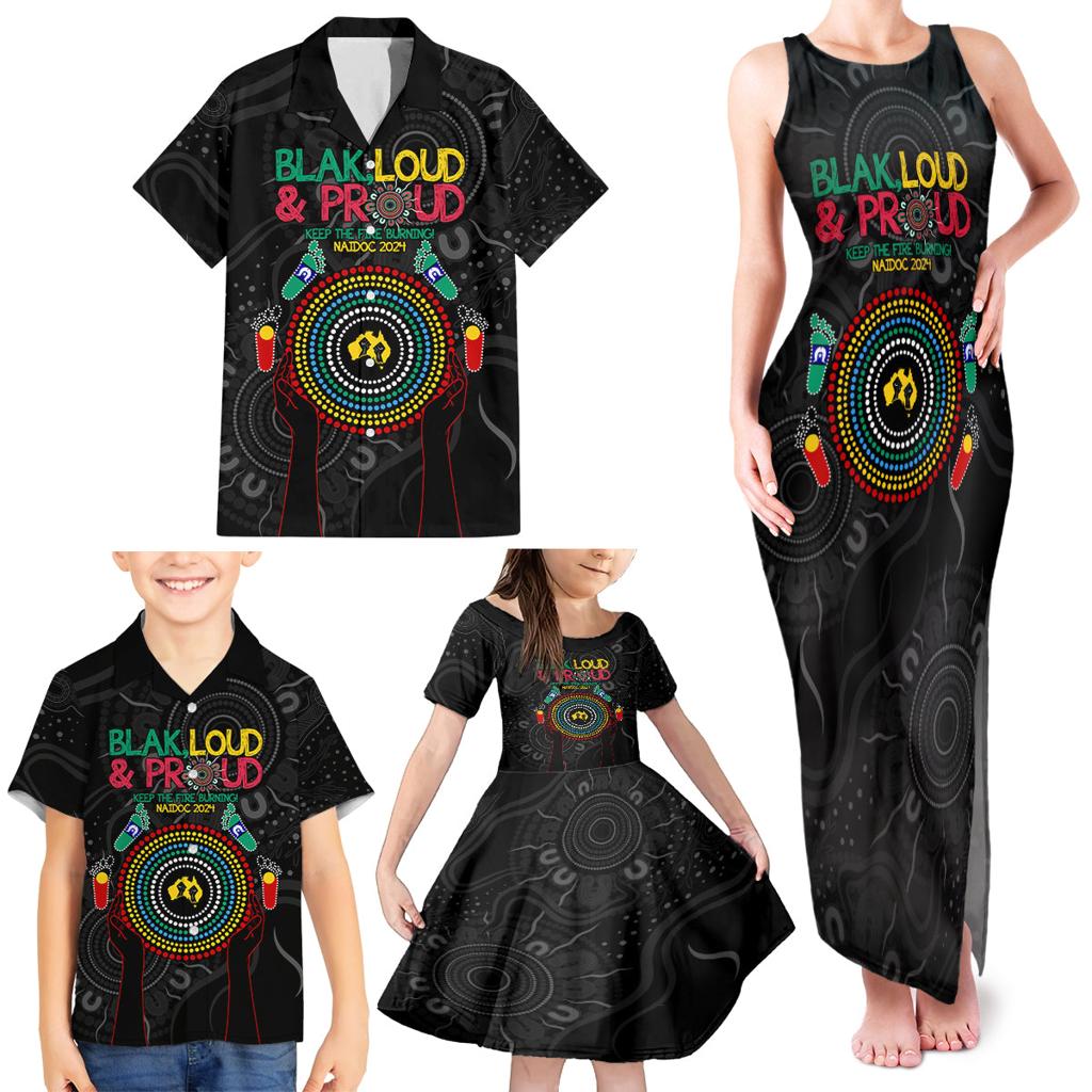 Blak Loud and Proud NAIDOC 2024 Family Matching Tank Maxi Dress and Hawaiian Shirt Indigenous Aboriginal