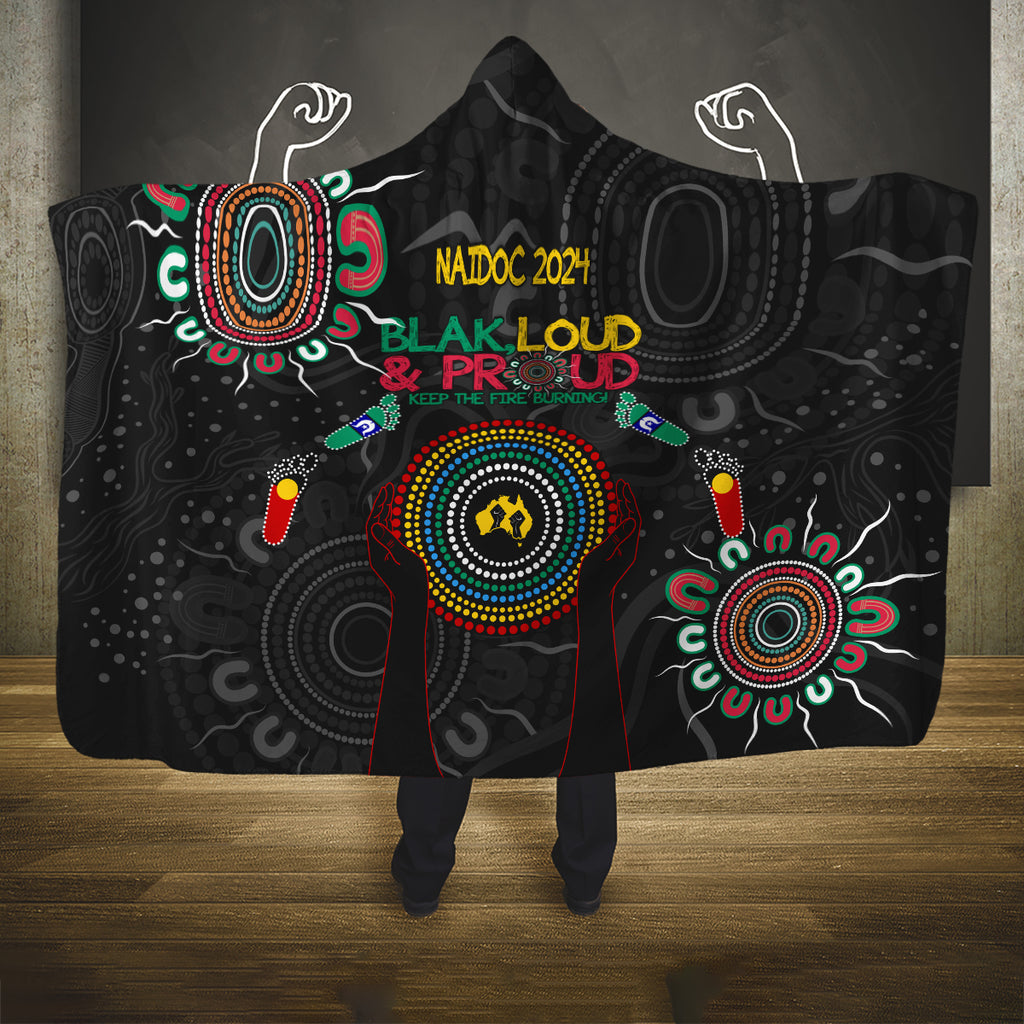 Blak Loud and Proud NAIDOC 2024 Hooded Blanket Indigenous Aboriginal
