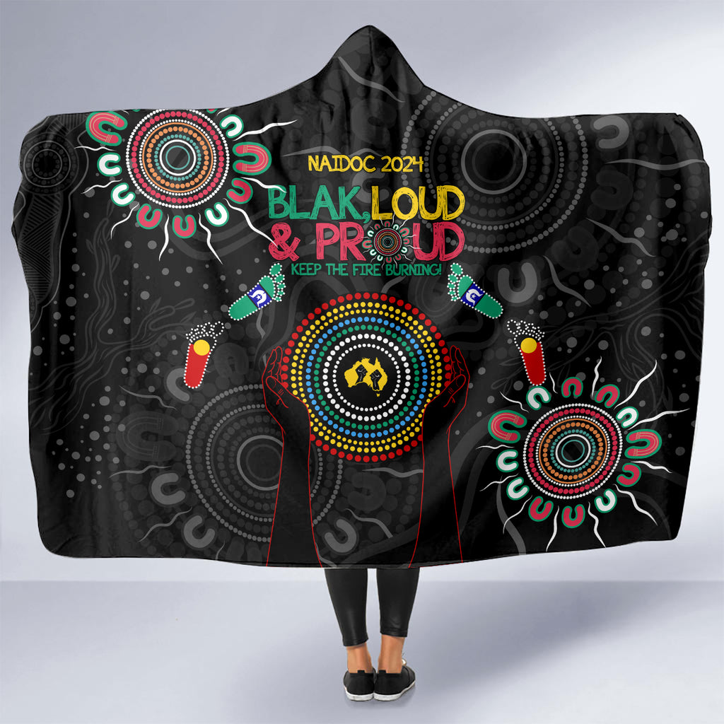 Blak Loud and Proud NAIDOC 2024 Hooded Blanket Indigenous Aboriginal
