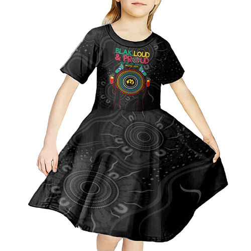 Blak Loud and Proud NAIDOC 2024 Kid Short Sleeve Dress Indigenous Aboriginal