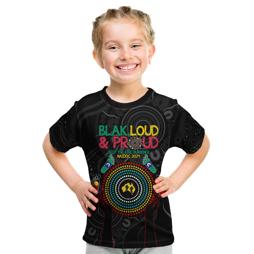 Blak Loud and Proud NAIDOC 2024 Kid T Shirt Indigenous Aboriginal