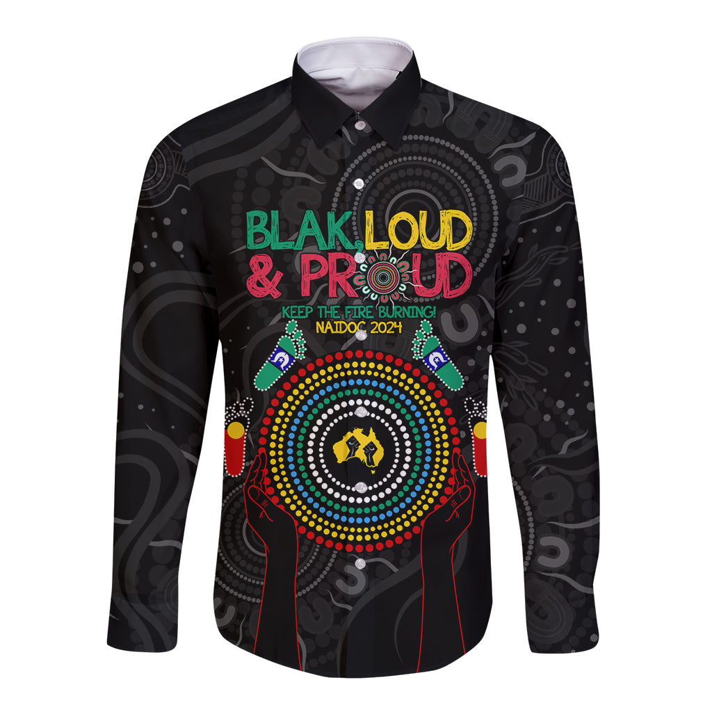 Blak Loud and Proud NAIDOC 2024 Long Sleeve Button Shirt Indigenous Aboriginal