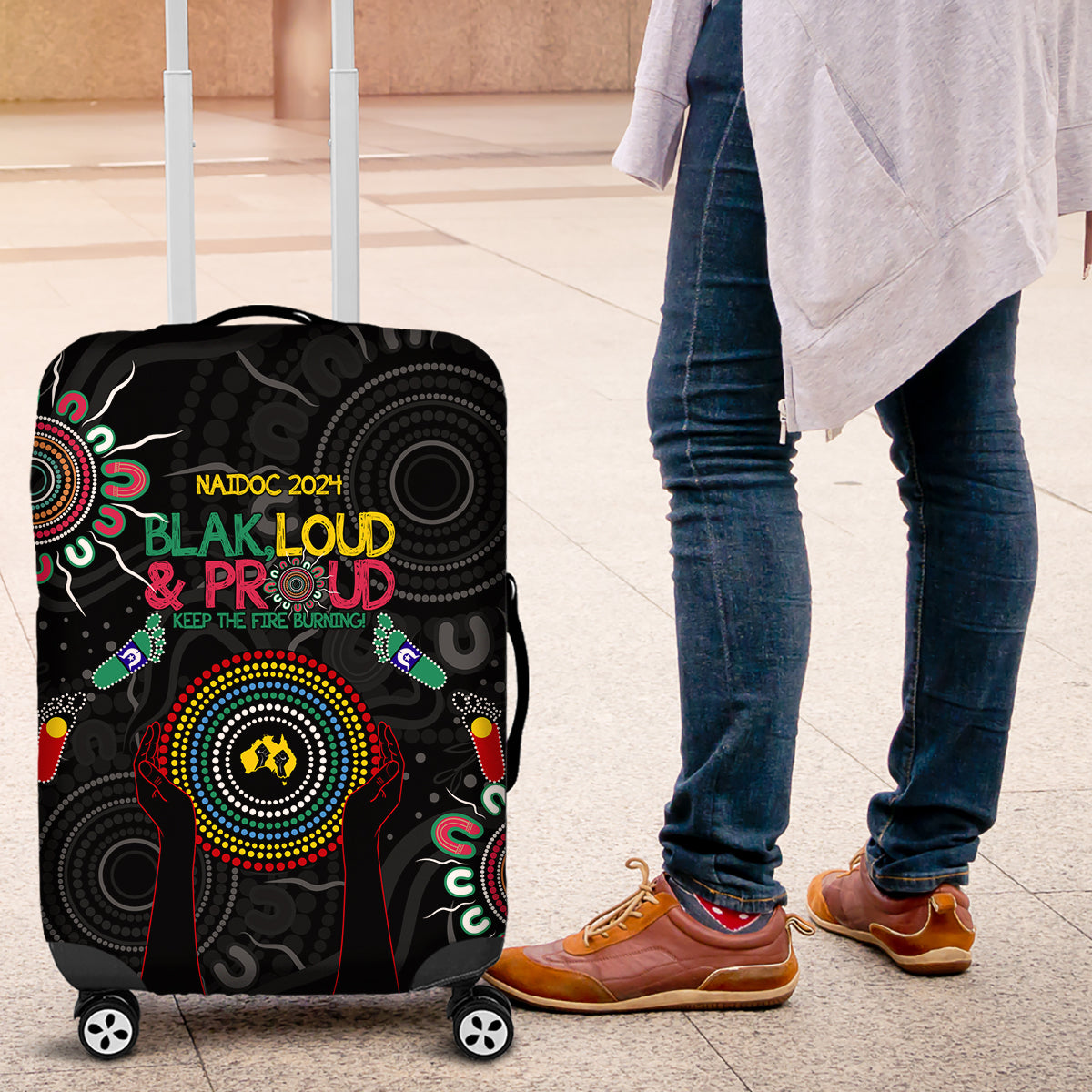 Blak Loud and Proud NAIDOC 2024 Luggage Cover Indigenous Aboriginal