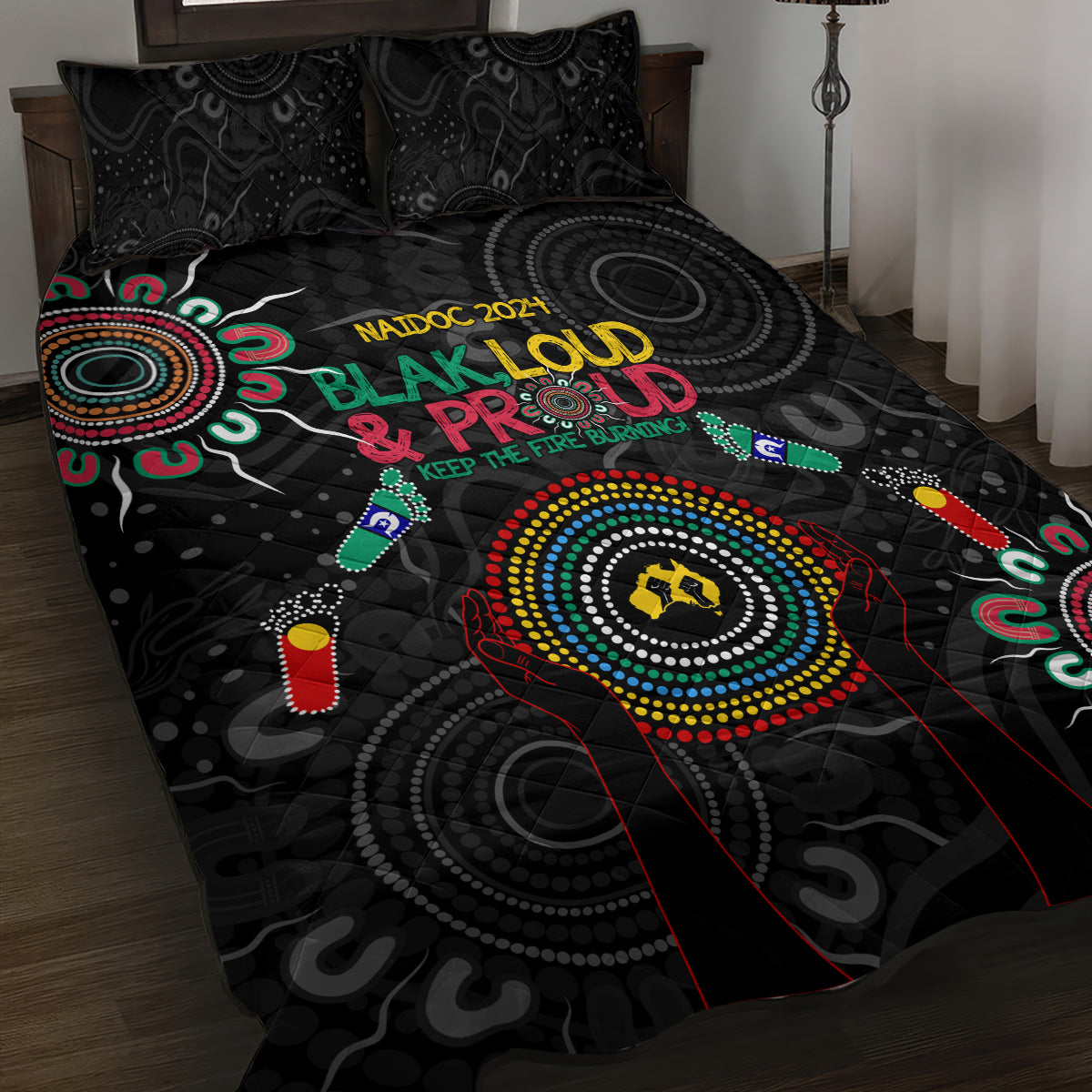 Blak Loud and Proud NAIDOC 2024 Quilt Bed Set Indigenous Aboriginal