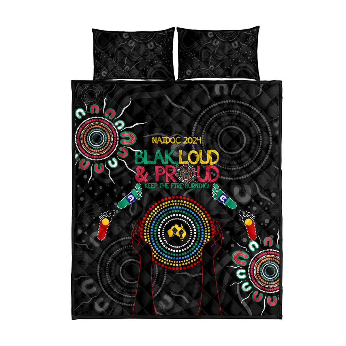 Blak Loud and Proud NAIDOC 2024 Quilt Bed Set Indigenous Aboriginal