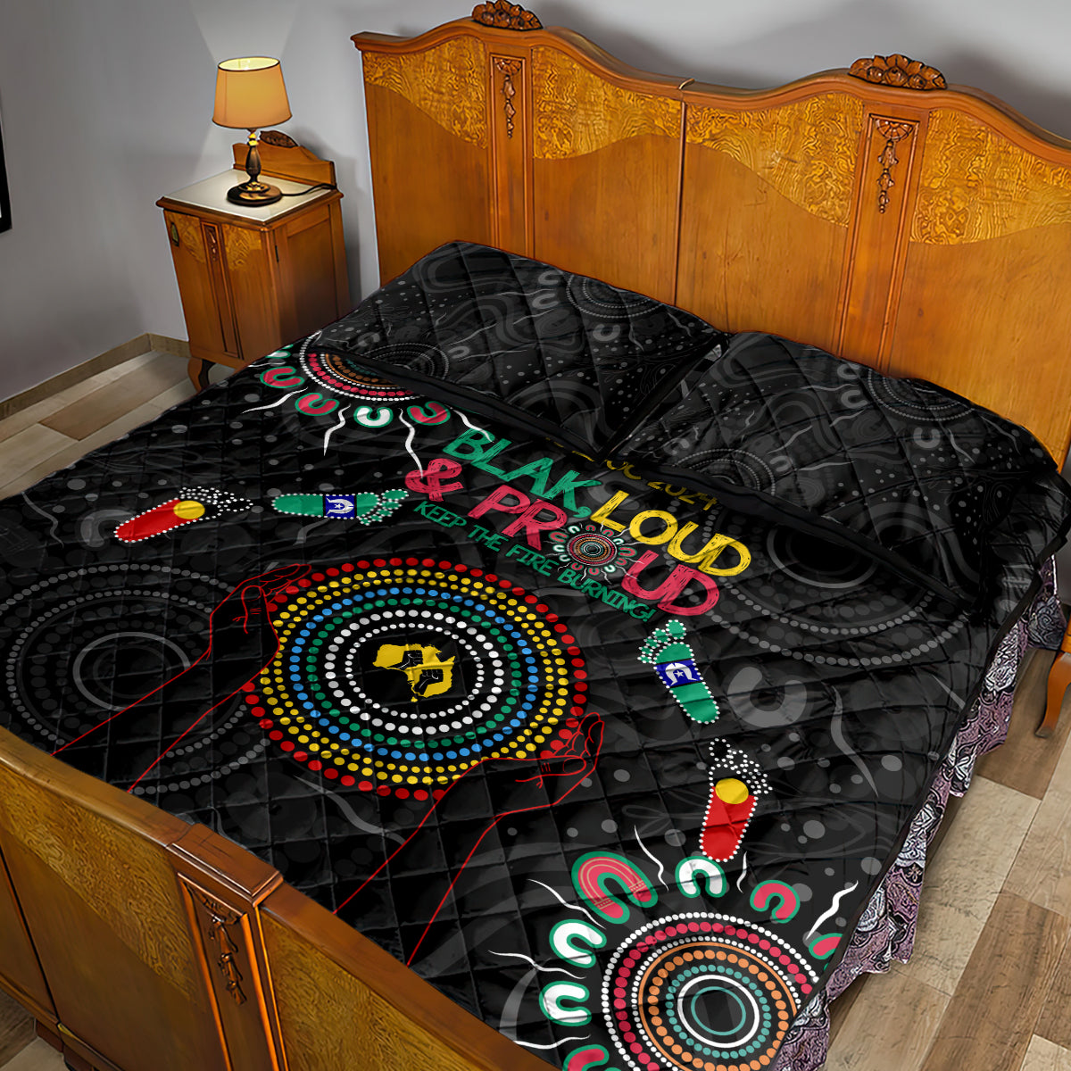 Blak Loud and Proud NAIDOC 2024 Quilt Bed Set Indigenous Aboriginal