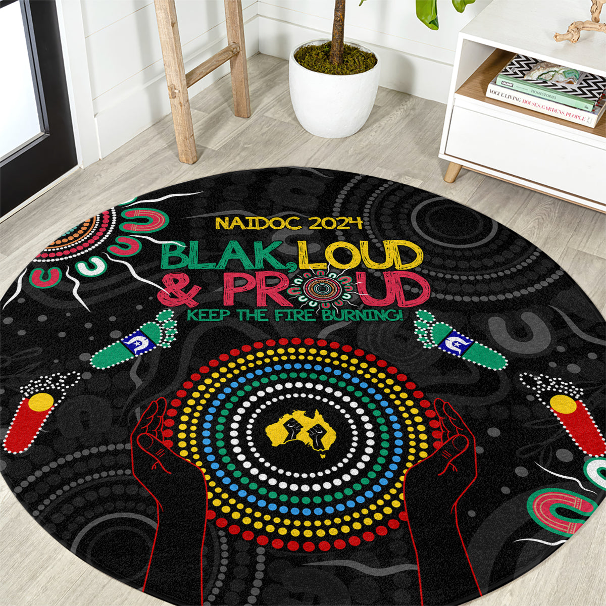 Blak Loud and Proud NAIDOC 2024 Round Carpet Indigenous Aboriginal