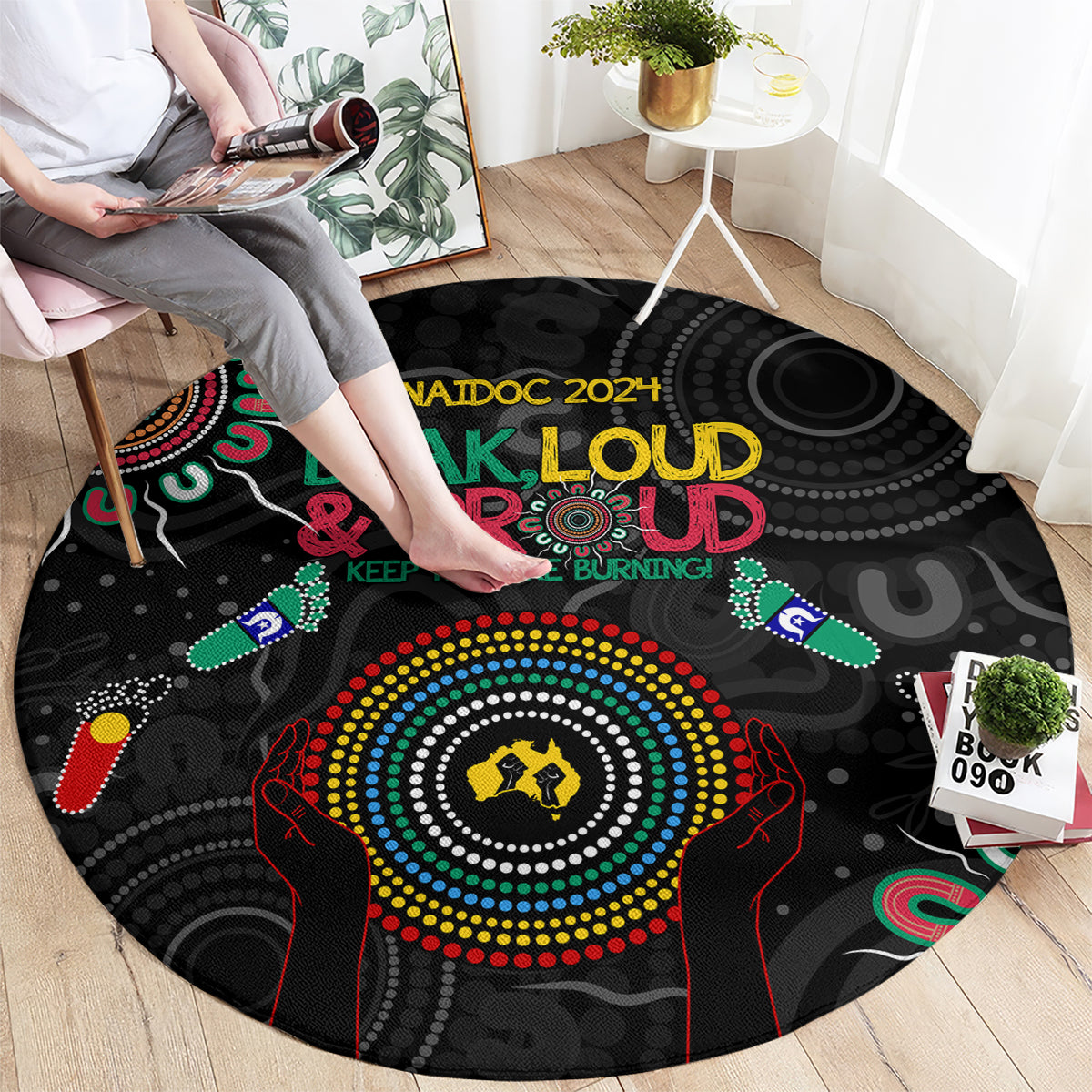 Blak Loud and Proud NAIDOC 2024 Round Carpet Indigenous Aboriginal