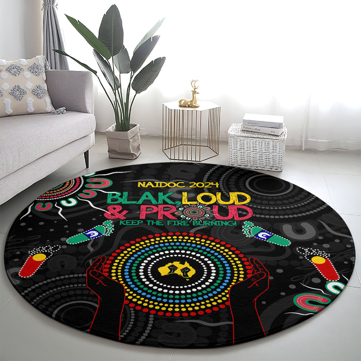 Blak Loud and Proud NAIDOC 2024 Round Carpet Indigenous Aboriginal